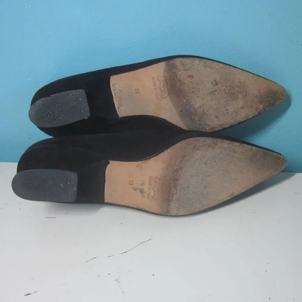 Yoki Suzukee Women's Heels Leather 8 Vintage 90s Office Siren Sculptural Pumps